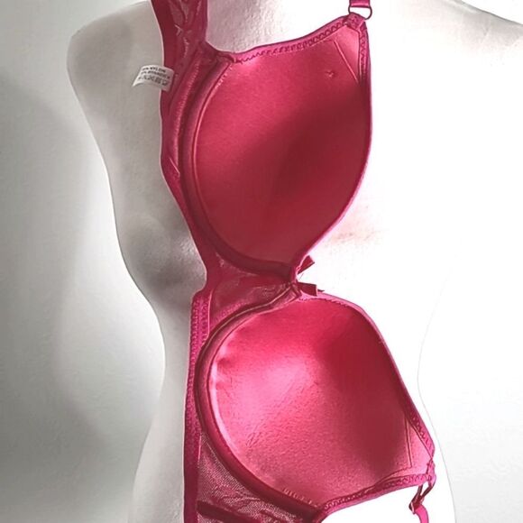 Lukasi Lace Demi Bra, Lightly Padded, Full Coverage, Rose, Size 36C, NWT - Picture 2 of 10